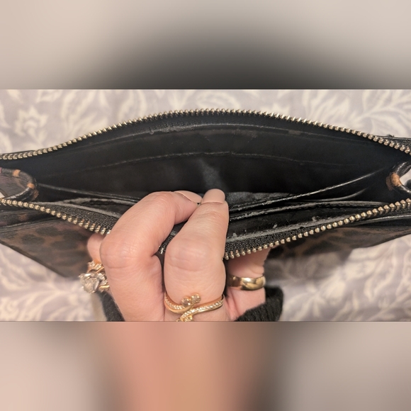 Coach Leopard Print Wallet - Purple and Tan - Picture 5 of 6